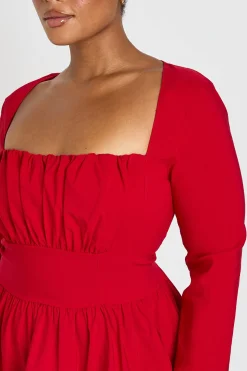 Robe Patineuse Grande Taille À Manches Longues En Bengaline Avec Corset