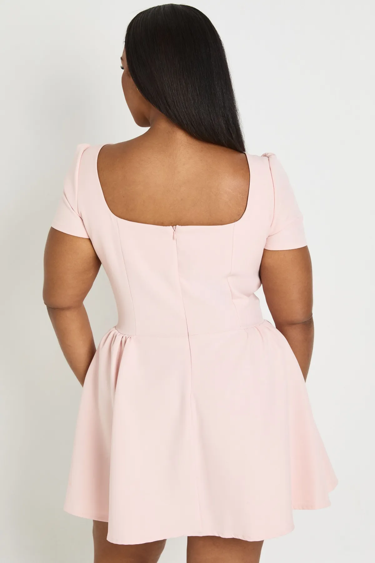 boohoo Robe Patineuse Grande Taille À Manches Bouffantes<Femme Robes Patineuses|Robes