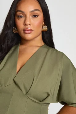 Robe patineuse à jupe plissée Plus