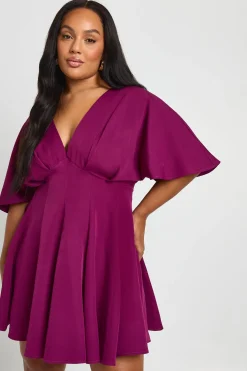 Robe patineuse à jupe plissée Plus
