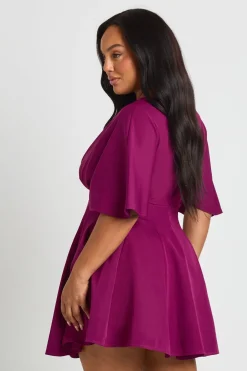 Robe patineuse à jupe plissée Plus
