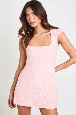 boohoo Robe Patineuse À Manches Courtes Et Motif Floral Dévoré<Femme Robes Patineuses|Robes