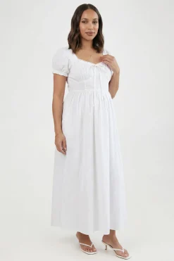 boohoo Robe Patineuse Midaxi Milkmaid En Coton De Maternité<Femme Toutes Les Robes|Robes Patineuses