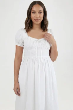 boohoo Robe Patineuse Midaxi Milkmaid En Coton De Maternité<Femme Toutes Les Robes|Robes Patineuses