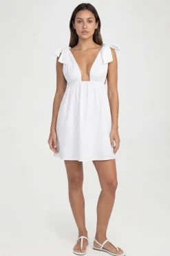 boohoo Robe Patineuse Mini En Popeline De Coton Avec Liens Aux Épaules - Tall<Femme Robes Courtes|Robes