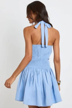 boohoo Robe Patineuse Mini En Popeline De Coton Avec Encolure Dos-nu Et Fronces Devant<Femme Robes Patineuses|Robes