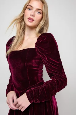 Robe Patineuse Mini à Manches Bouffantes