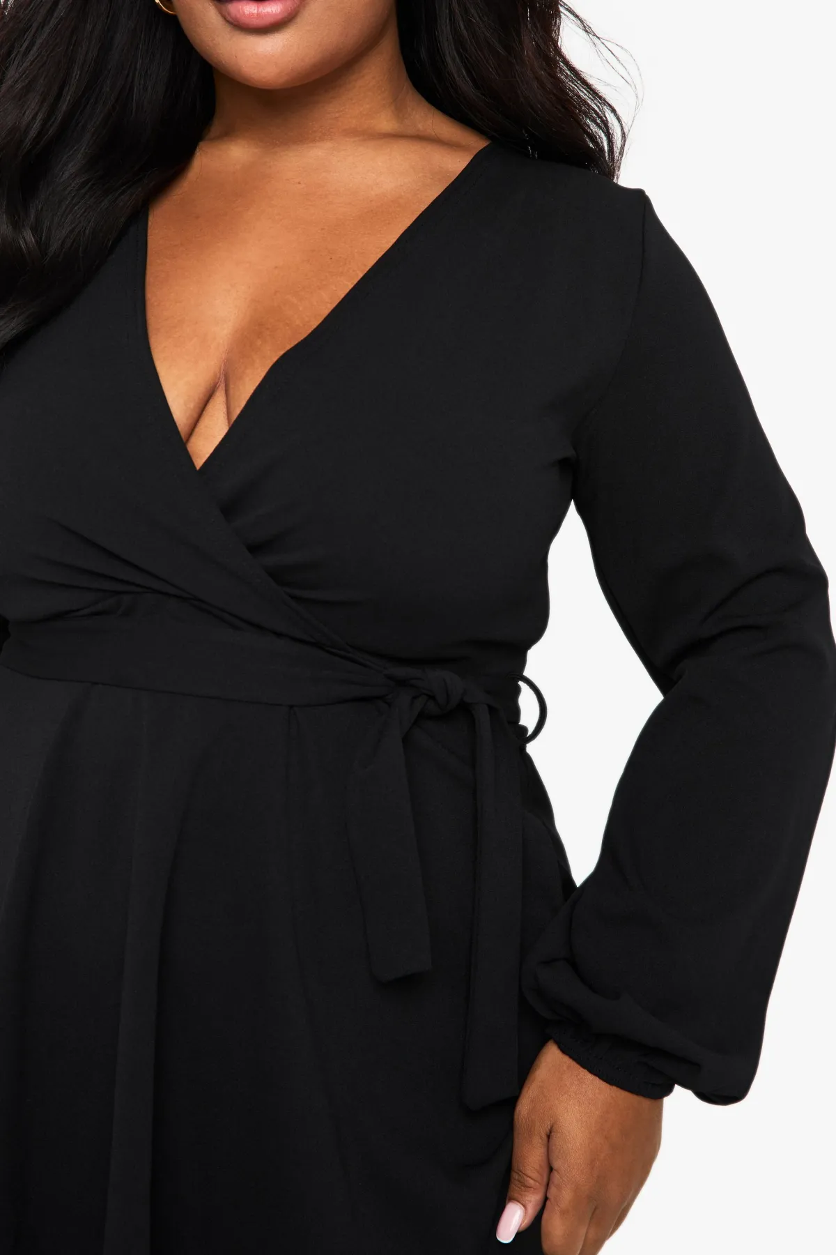 boohoo Robe patineuse Plus à ceinture nouable<Femme Robes Patineuses|Robes À Manches Longues