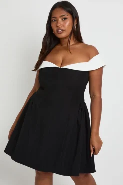 Robe patineuse structurée Plus Bardot