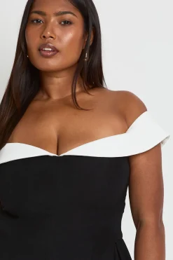 Robe patineuse structurée Plus Bardot