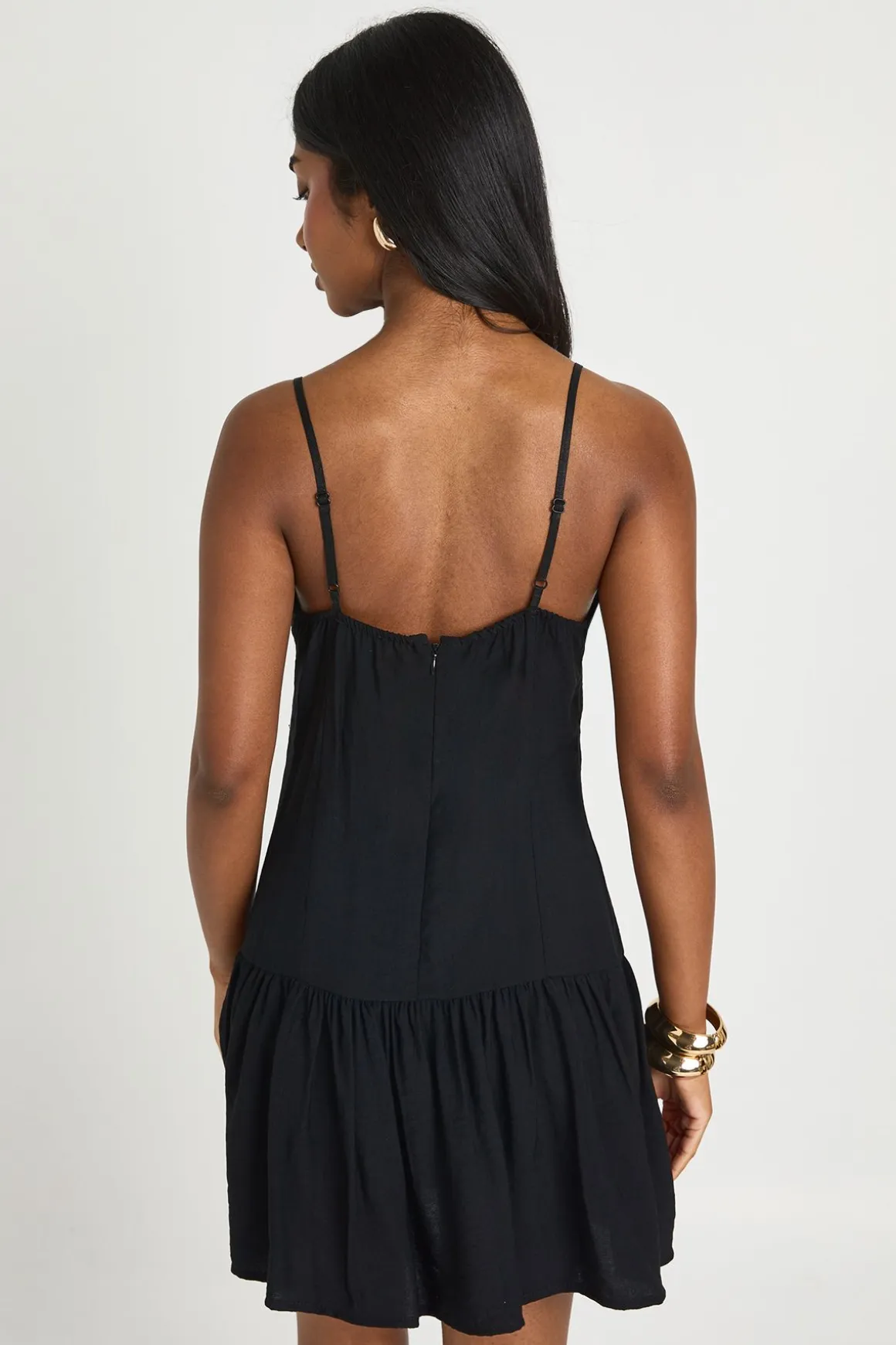 Robe Patineuse Texturée Tissée À Buste Froncé Et Panneau Taille
