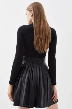 Robe Patineuse Tricotée avec Détails en synthétique