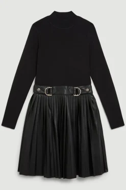 Robe Patineuse Tricotée avec Détails en synthétique