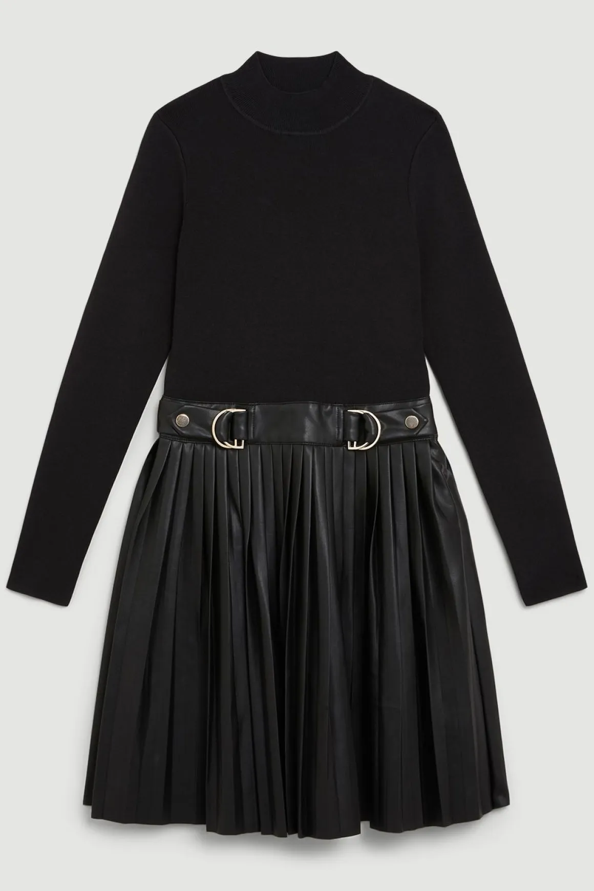 Robe Patineuse Tricotée avec Détails en synthétique