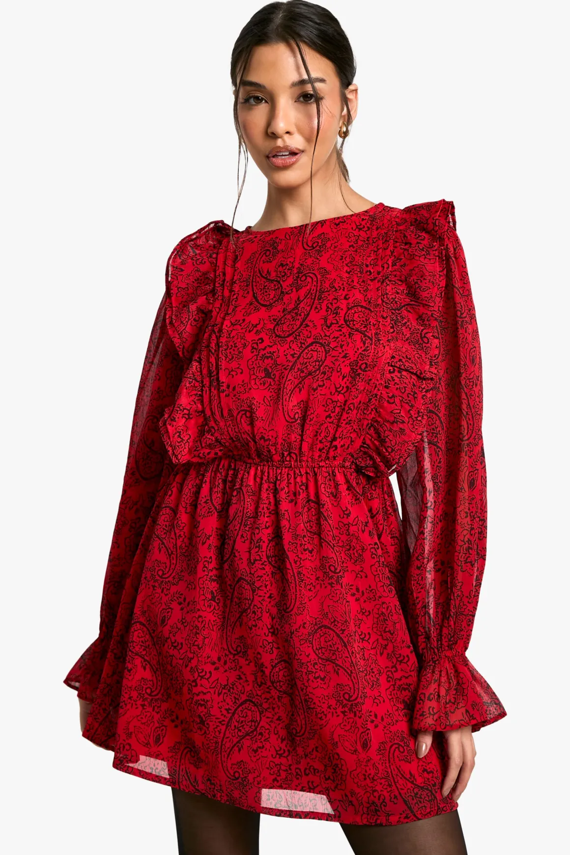 Robe patineuse à volants Paisley