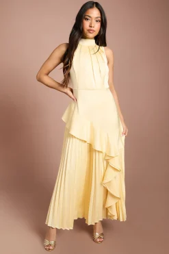 Coast Robe Petite En Crêpe Satiné Dos Sans Manches À Volants Plissés<Femme Satin Et Dentelle|Robes