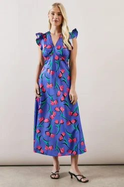 Robe Petite en Satin Coupe Biais Col V