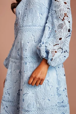 Coast Robe Petite À Manches Longues Avec Empiècements En Dentelle<Femme Robes Mi-Longues|Satin Et Dentelle