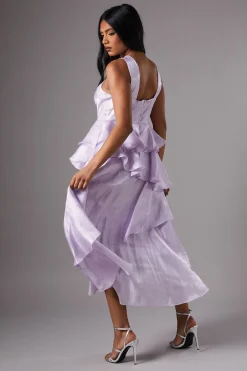 Coast Robe Petite à Volants Étagés et Col Croisé<Femme Toutes Les Robes|Robes Mi-Longues