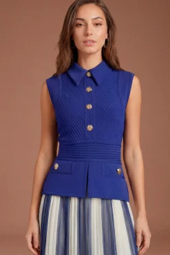 Robe Plissée Bandage Bleue