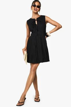 Robe plissée en popeline de coton