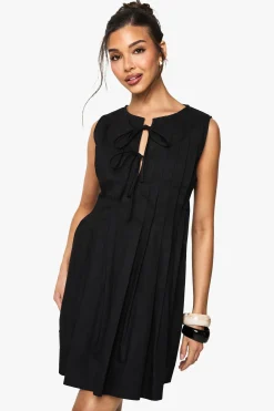 Robe plissée en popeline de coton