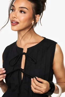 Robe plissée en popeline de coton