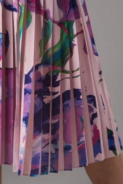 Robe Plissée à Imprimé Placé