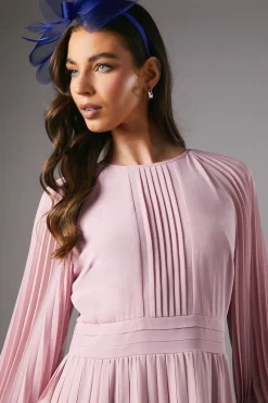 Robe Plissée à Imprimé Placé