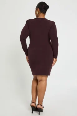 Robe Plus moulante à épaulettes, drapée et froncée