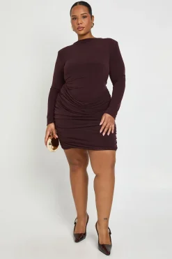 Robe Plus moulante à épaulettes, drapée et froncée