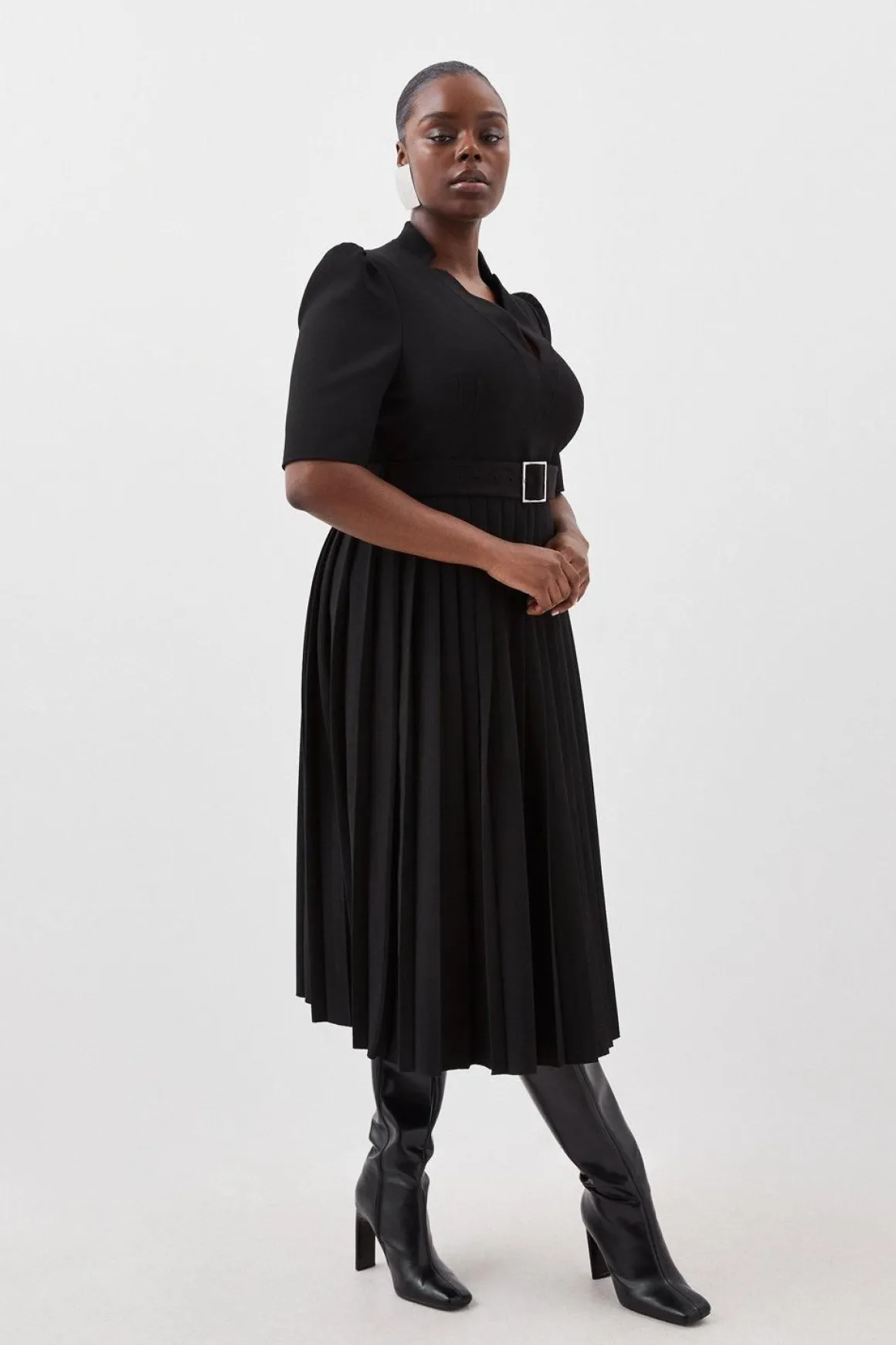 Robe Plus Size Forever en Crêpe Structurée et Plissée