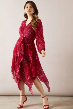 Robe Portefeuille Asymétrique Plissée