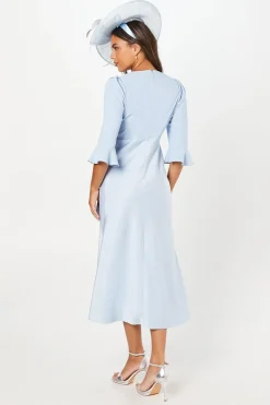 Coast Robe Portefeuille en Crêpe Satiné à Manches Volantées<Femme Satin Et Dentelle|Robes