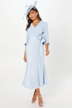Coast Robe Portefeuille en Crêpe Satiné à Manches Volantées<Femme Satin Et Dentelle|Robes