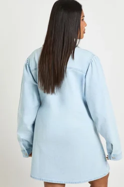 Robe Portefeuille en Denim Grande Taille