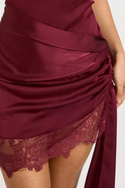 Robe portefeuille en dentelle nuisette