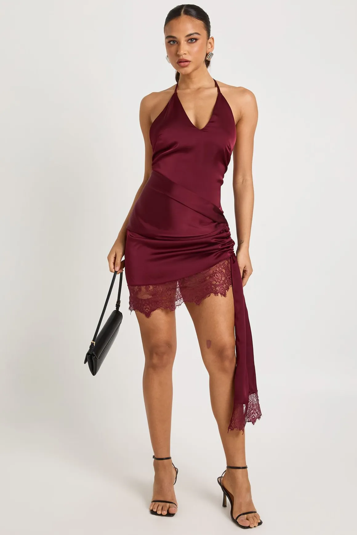 Robe portefeuille en dentelle nuisette