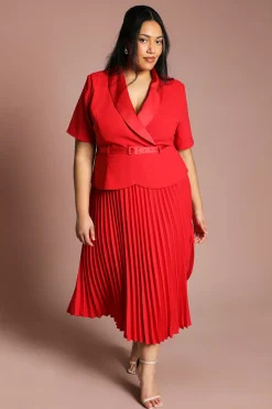Coast Robe Portefeuille 2 En 1 Plus Avec Jupe Plissée<Femme Robes Mi-Longues|Robes