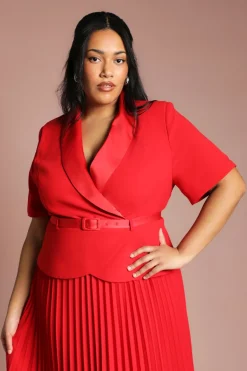 Coast Robe Portefeuille 2 En 1 Plus Avec Jupe Plissée<Femme Robes Mi-Longues|Robes