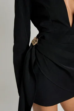 robe portefeuille à garniture corsage
