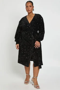 Robe Portefeuille Grande Taille à Col V