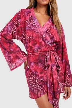 Robe portefeuille à imprimé animal