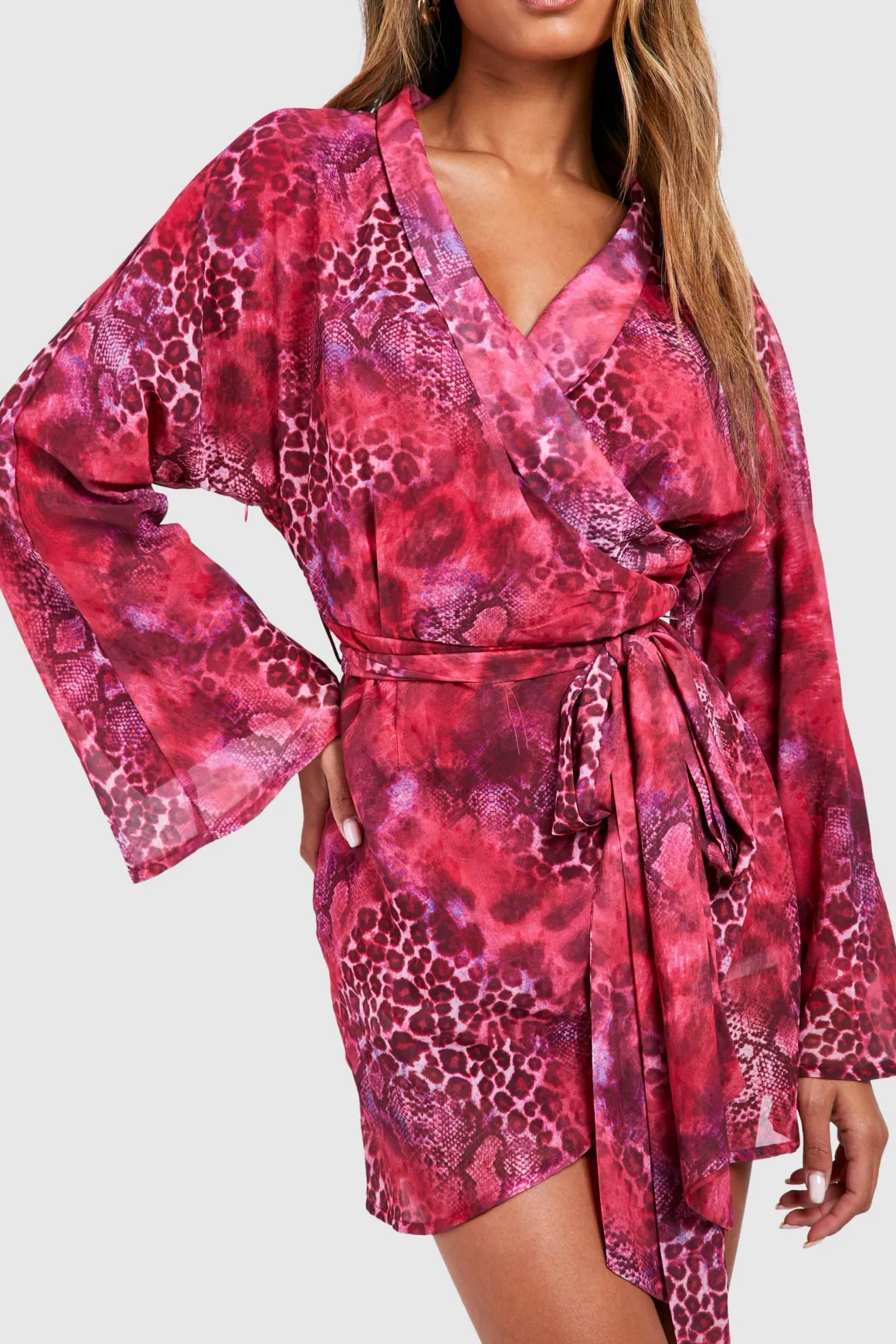 Robe portefeuille à imprimé animal