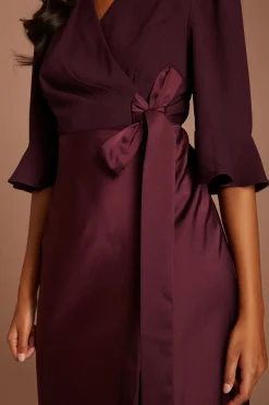 Coast Robe Portefeuille Petite En Crêpe Dos Satin À Manches À Volants<Femme Satin Et Dentelle|Robes