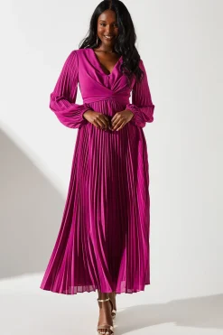 Coast Robe Portefeuille Plissée à Devant Croisé<Femme Robes Mi-Longues|Robes À Manches Longues