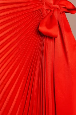 Robe Portefeuille Plissée en Satin