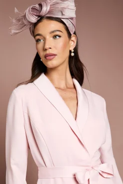 Robe Portefeuille Satinée à Col et Ceinture Lisa Tan