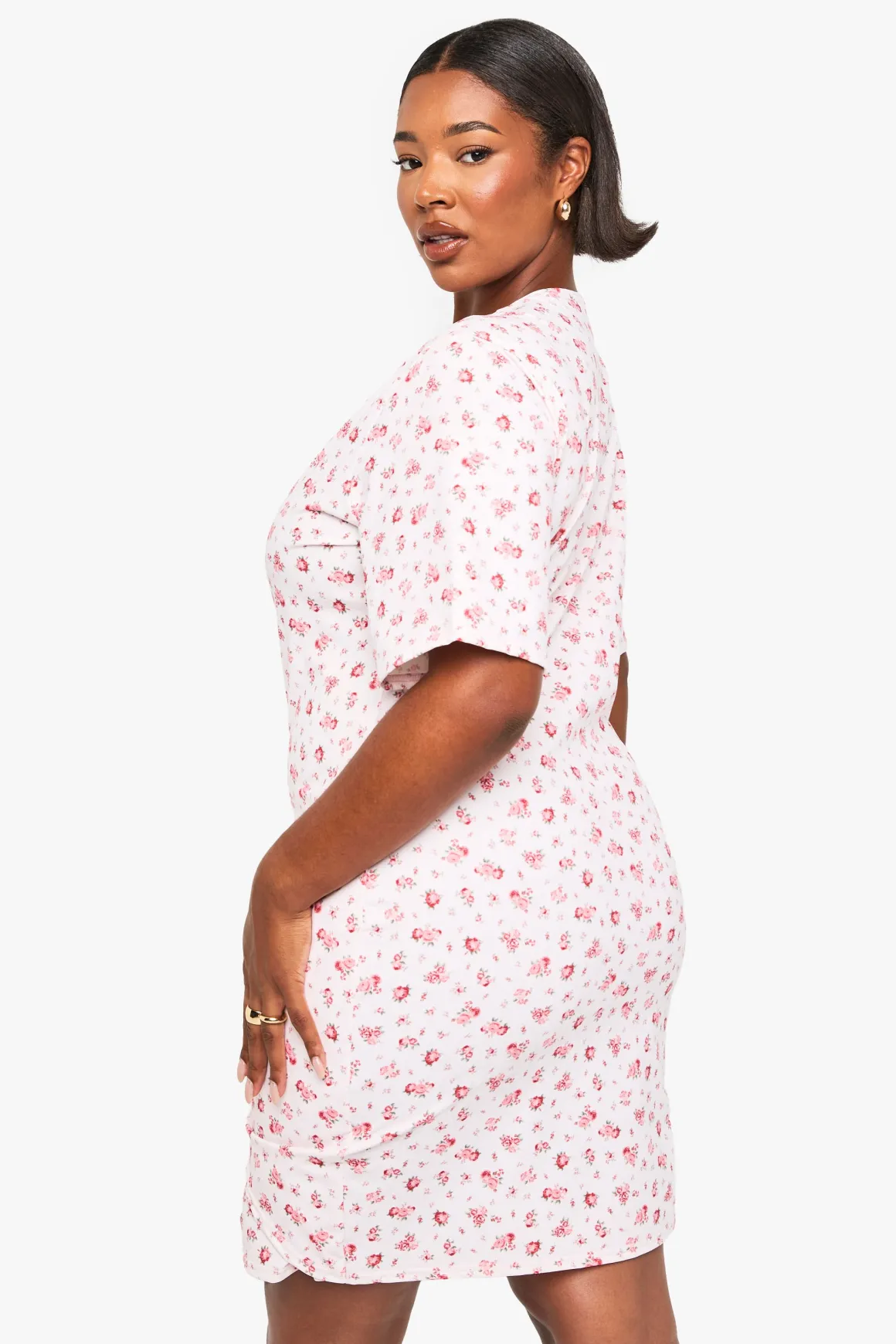 robe portefeuille à taille basse ditsy