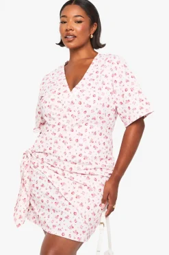 robe portefeuille à taille basse ditsy